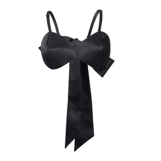 Bralette Bow Crop Top in Black
