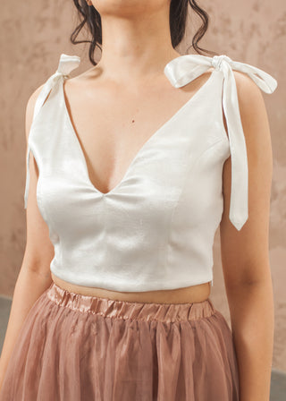 Tie on Bow Crop Top - thenakedlaundry