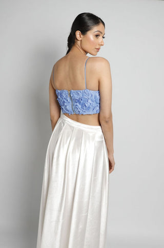 Petal Cami Crop Top in Blue