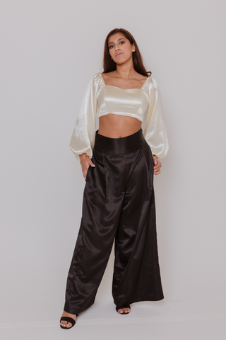 Black palazzo online pants high waisted