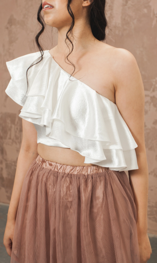 Diagonal Frill Crop Top